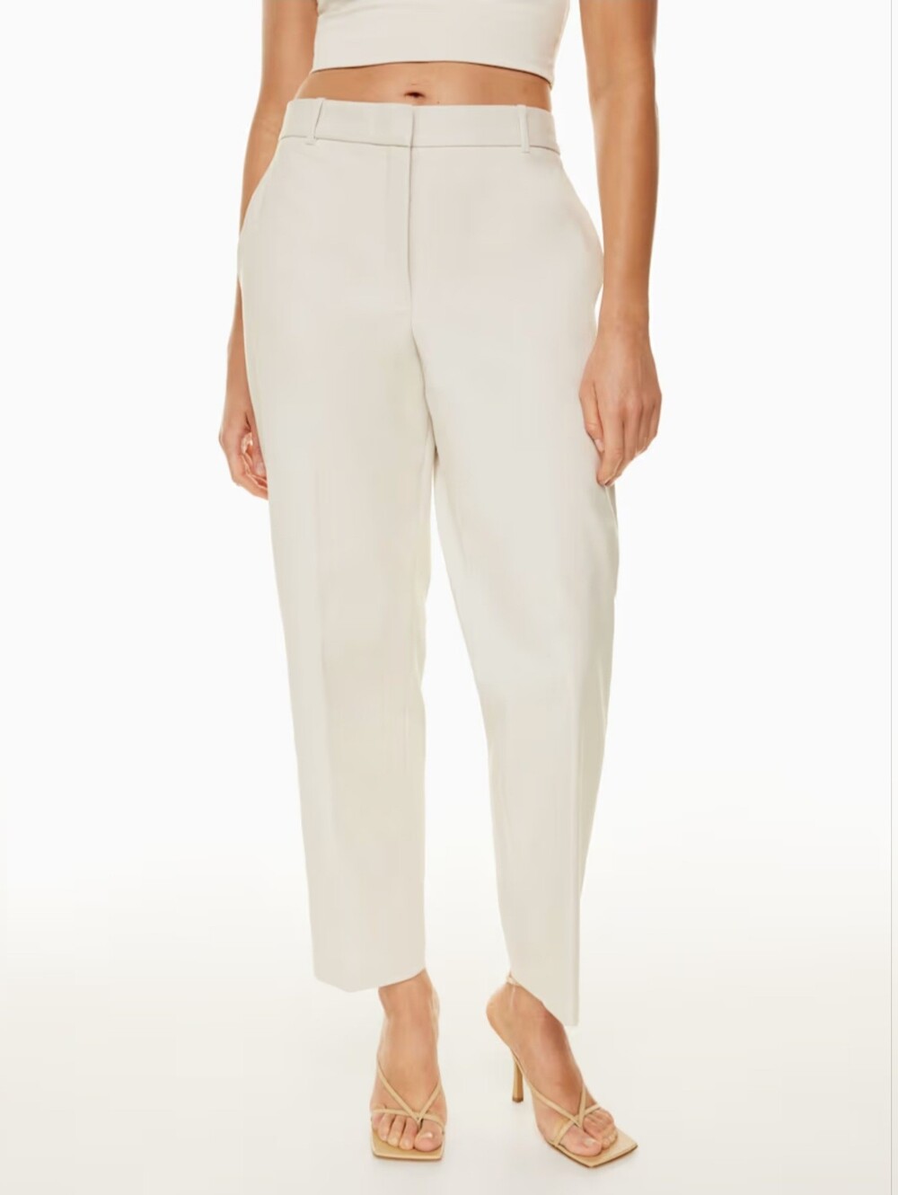 Aritzia Babaton Command Pants Cream Beige Cotton Blend size 2